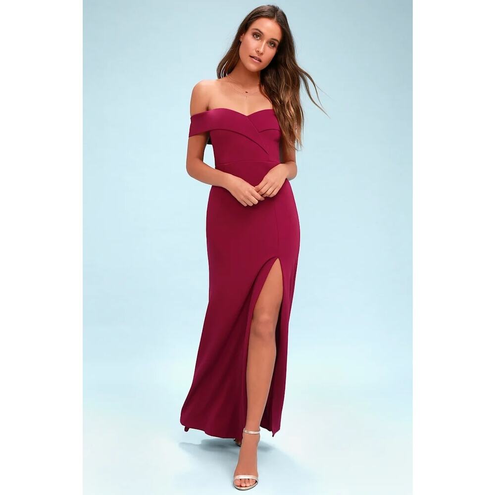 Lulus Song of Love Dress Women's Sz S Magenta Maxi Gown Prom Bridesmaid Formal